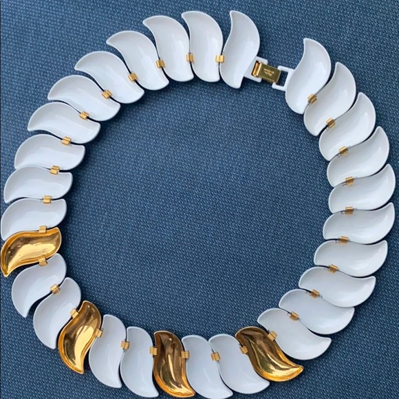 Vintage Napier  White Enamel and gold wave - Picture 3 of 6